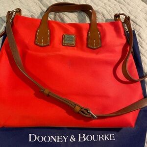 Dooney & Bourke Red and Brown Tote Bag